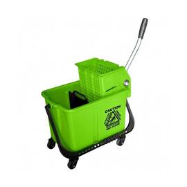 Galeata profesionala DacEnergy©, confectionata din plastic durabil, separator de apa curata si murdara, presa de stors, 20 l, cu roti, verde - - Roveli