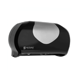 Dispenser hartie igienica, fabricat din ABS, doua role, 19.6x 32.8x 14.9 cm, negru si cromat - - Roveli
