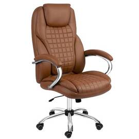 Scaun de birou DacEnergy©, umplutura scaunului din spuma moale si flexibila, roti duble din cauciuc din nailon, functia de balansare SoftSwing™, inaltime reglabila, maro - - Roveli