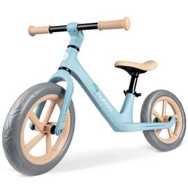 Bicicleta de echilibru pentru copii, cadru durabil, sa din spuma, manere cauciucate, inaltimea scaunului reglabila, roti de spuma EVA, 12 inchi, albastru deschis - - Roveli