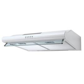 Hota de bucatarie, traditionala, control mecanic, butoane, iluminare LED, 3 viteze, 205 mc/h, 60 cm, 39 W, alb - - Roveli