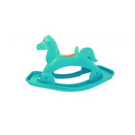 Calut balansoar, realizat din plastic usor, pentru copii de la 1,5 la 5 ani, maxim 30 kg, 90x53x55 cm, turcoaz - - Roveli