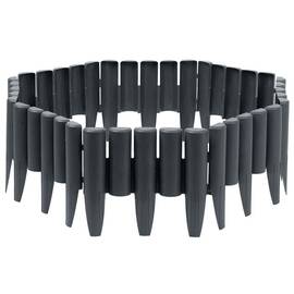 Bordura de gradina, material PP durabil, rezistent la UV, inghet si schimbarile meteorologice, design modular, 2.2 m, gri - - Roveli