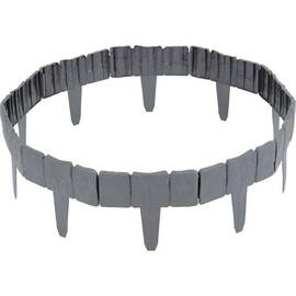 Bordura de gradina, material PP durabil, rezistent la UV, inghet si schimbarile meteorologice, design modular, lungimea de 2.5 m, gri deschis - - Roveli