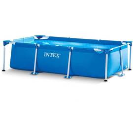 ​Piscina cu cadru, realizata din material PVC durabil cu 3 straturi, capacitate 2282 l, forma dreptunghiulara, 260 x 160 x 65 cm, albastra - - Roveli