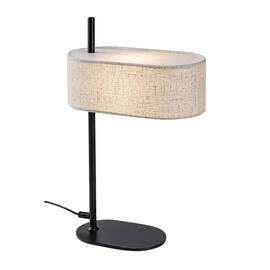 ​Veioza, corp din metal, abajur textil, cilindric, un soclu E14, 40 W, 270 x 100 x 430 mm, comutator on/off, bej si negru ​ - - Roveli