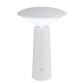 ​Veioza LED pentru exterior, realizata din plastic, abajur in forma de diamant, lumina calda, neutra, rece, bateria integrata de 3.7 V 2000 mAh, cablu USB-C, 3 W, alb - - Roveli