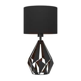 ​Veioza, constructia din otel, stil industrial, design robust, sursa cu soclu E27, 60 W, 510 x 250 mm, negru si cupru - - Roveli