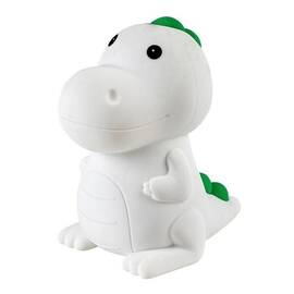 ​Veioza LED RGB, corpul lampii fabricat din plastic, abajurul realizat din silicon, forma unui dinozaur, lumina calda, 0.45 W, 30 lm, dimabil, alb - - Roveli