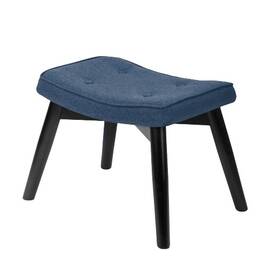 ​Taburet pentru fotoliu DacEnergy©, realizat din tapiterie, picioarele din lemn, stil scandinav, 38 x 52 x 36,5 cm, bleumarin - - Roveli