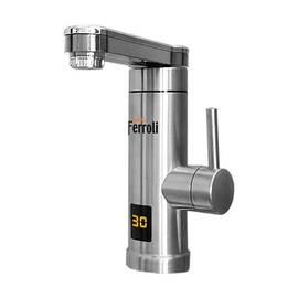 ​Robinet electric instant, cu afisaj digital LCD, pentru chiuveta, 0.6 bar, protectie la supraincalzire, grad de protectie IPX4, finisat in culoare gri - - Roveli