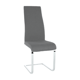 Scaun dining, material textil gri închis/crom, AMINA - - Roveli