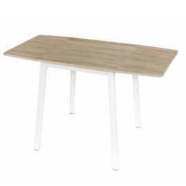 Masă dining, MDF folie/metal, stejar sonoma/alb, 60-120x60 cm, MAURO - - Roveli