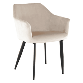 Scaun, material bej / picioare negre, ODOVEL - - Roveli