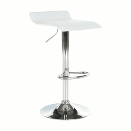 Scaun de bar, piele ecologică alb/crom LARIA NEW - - Roveli