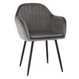 Fotoliu de design, ţesătură catifea gri, ZIRKON - - Roveli