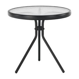 Măsuţă auxiliară de grădină, oţel/sticlă transparentă securizată, HABIR - - Roveli