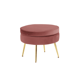 Scaun de lux, ţesătură de catifea roz / auriu cromat, Art-deco, NOBLIN TIP 1 - - Roveli