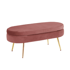 Scaun de lux, ţesătură de catifea roz / crom auriu, Art-deco, NOBLIN TABURET TIP 2 - - Roveli