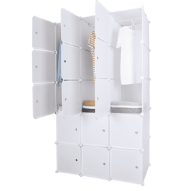 Dulap multifuncţional modular, alb, ZALVO - - Roveli