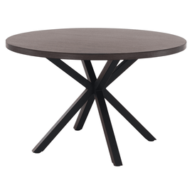 Masă de sufragerie, stejar închis / negru, diametru 120 cm, MEDOR - - Roveli