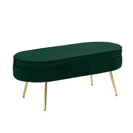 Scaun de lux, ţesătură de catifea smarald / auriu crom, Art-deco, NOBLIN TABURET TIP 2 - - Roveli