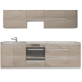 Set bucatarie 2,6 m, alb/stejar sonoma, LINE NEW - - Roveli