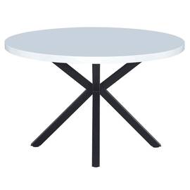 Masă de sufragerie, alb mat/ negru, diametru 120 cm, MEDOR - - Roveli