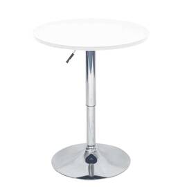 Masă de bar cu înălţime reglabilă, alb, diametru 60 cm, BRANY 2 NEW - - Roveli