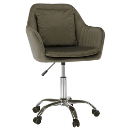 Scaun de birou, gri-maro Taupe ţesătură Velvet/crom, KLIAN - - Roveli