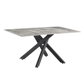 Masă dining, gri deschis/neagră, 160x90 cm, ZENOS - - Roveli