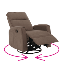 Fotoliu rotativ de relaxare, gri-maroniu taupe, MEKENZI - - Roveli
