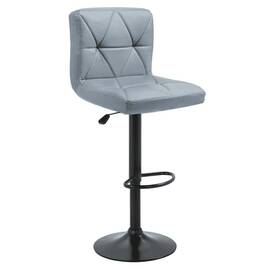 Scaun de bar, piele ecologică gri/negru, SELEST - - Roveli