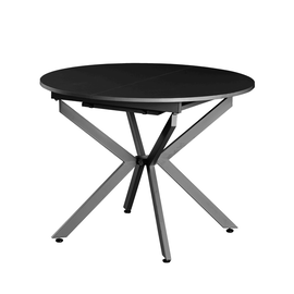 Masă extensibilă de dining, neagră, 100x100-140x75 cm, ABERO TIP 1 - - Roveli