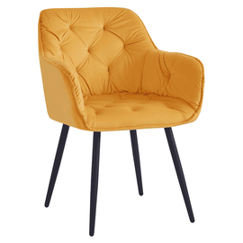 Scaun de design, ţesătură Velvet galben, FEDRIS NEW - - Roveli