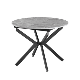 Masă extensibilă de dining, beton/neagră, 100x100-140x75 cm, ABERO TIP 1 - - Roveli