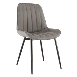 Scaun, piele ecologică gri deschis/negru, HAZAL - - Roveli