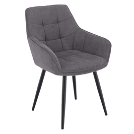 Scaun de design, gri/negru, MARKEN - - Roveli