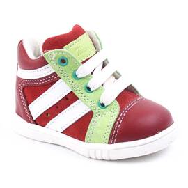 Ghete sport pentru copii , PRIMII PASI , din piele naturala 3234-ROSU/VERDE/M, Culoare (12): Verde, Marime (12): 20 - - Roveli