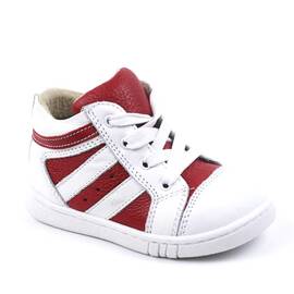 Ghete sport pentru copii , PRIMII PASI , din piele naturala 3234-ALB/ROSU/M, Culoare (12): Rosu, Marime (12): 20 - - Roveli