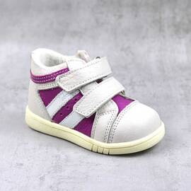 Ghete sport pentru copii , captusite , din piele naturala 3237-ALB/FUCSIA/B, Culoare (12): Fucsia, Marime (12): 20 - - Roveli