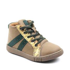 Ghete sport pentru copii , captusite , din piele naturala 3197-BEJ/VERDE/8, Culoare (12): Verde, Marime (12): 24 - - Roveli