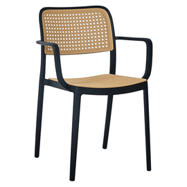 Scaun, stivuibil, negru/bej, RAVID NEW TIP 2 - - Roveli
