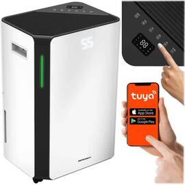 Dezumidificator de aer cu compresor, aplicatiei Tuya/Smart Life, WiFi, blocare copii, indicator LED, capacitate de dezumidificare de pana la 20 litri/zi, rezervor de 4,5 l, 120 m³/h - - Roveli