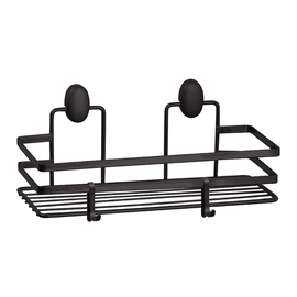 Etajera baie, din otel, design modern, montaj pe perete, cu suruburi, 1 raft, 30 x 13 x 12.5 cm, negru - - Roveli