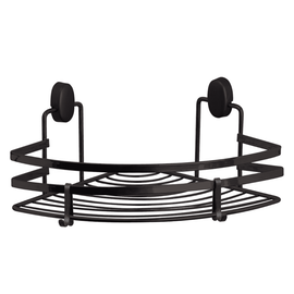 Etajera baie, din otel, design modern, montaj pe perete, cu suruburi, 1 raft, 22 x 22 x 12.5 cm, negru - - Roveli