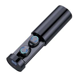 Casti Wireless DacEnergy©, Bluetooth 5.0, afisaj LED, reducere inteligenta a zgomotului, sunet Hi-Fi, microfon incorporat, IPX7 Impermeabil, negru - - Roveli