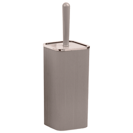 Perie WC, polistiren si ABS, montaj stativ, design modern, 10.2 x 10.2 x 34.2 cm, maro si auriu - - Roveli