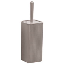 Perie WC, polistiren si ABS, montaj stativ, design modern, 10.2 x 10.2 x 34.2 cm, maro - - Roveli