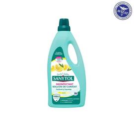 ​SANYTOL Dezinfectant Solutie de Curatat Pardoseli si Suprafete – Parfum Lamaie si Frunze de Maslin, 1 L - - Roveli